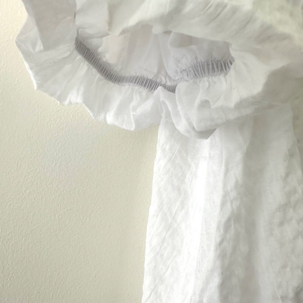 AYR The Puff Puff Sleeve Top Blouse - White Small - Picture 8 of 11